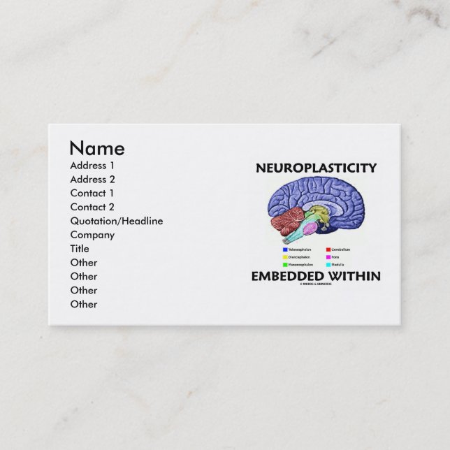 Neuroplasticity Embedded Within (Brain Anatomy) Business Card (Front)