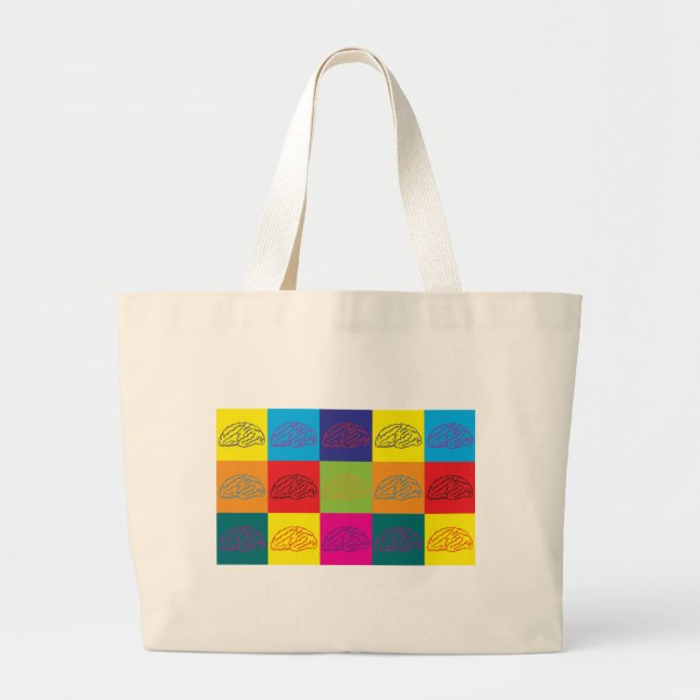 Neuroscience Pop Art Large Tote Bag (Front)