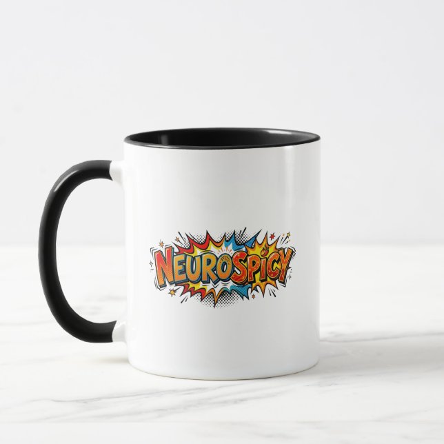 Neurospicy Funny Retro Comic ADHD Autism Coffee Mug (Left)
