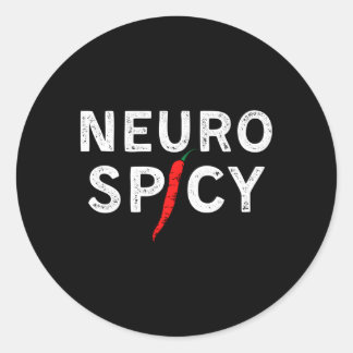 Neurospicy Neurodiversity Austism Awareness Chilli Classic Round Sticker