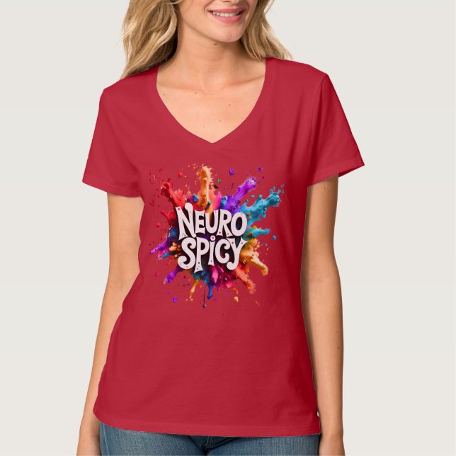 NEUROSPICY neurodiversity autism adhd dyslexia T-Shirt (Front)