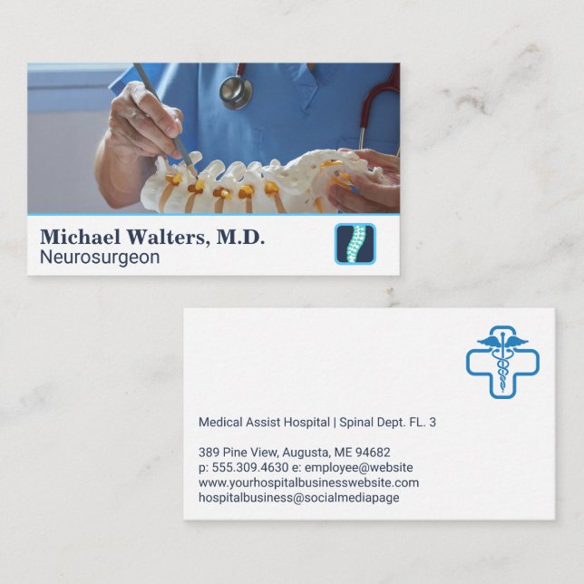 Neurosurgeon | Spine Lumbar Display Business Card (Front/Back)