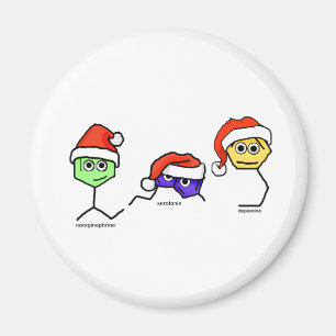 Neurotransmitters in Santa Hats Magnet