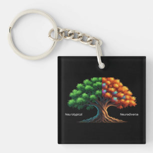 Neurotypical vs. Neurodiverse Key Ring
