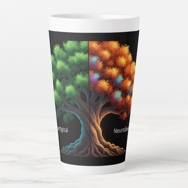 Neurotypical vs. Neurodiverse Latte Mug (Front)