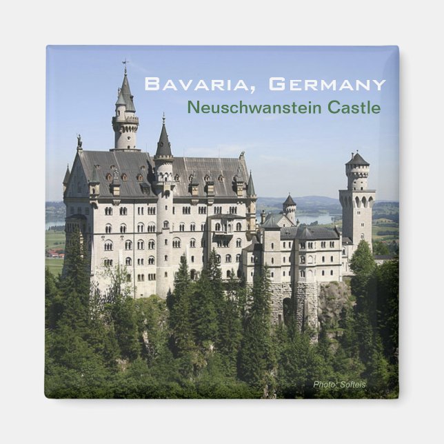 Neuschwanstein Castle Bavaria Travel Fridge Magnet (Front)