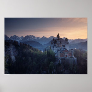 Neuschwanstein Castle, built late 1800's by Poster