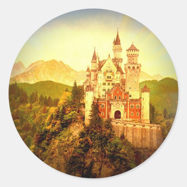 Neuschwanstein Castle Classic Round Sticker (Front)