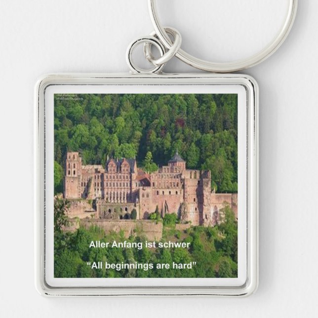 Neuschwanstein Castle Frankfurt & German Quote Key Ring (Front)