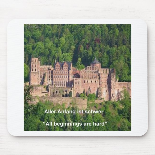 Neuschwanstein Castle Frankfurt & German Quote Mouse Pad (Front)