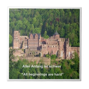 Neuschwanstein Castle Frankfurt & German Quote Tile