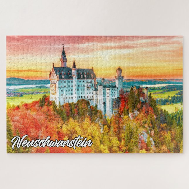 Neuschwanstein Castle, Germany, In Autumn Jigsaw Puzzle (Horizontal)