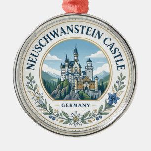 Neuschwanstein Castle Germany Metal Tree Decoration