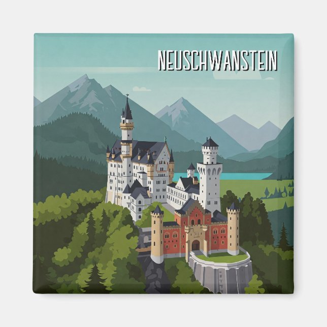 Neuschwanstein Castle Germany Travel Abstract Magnet (Front)