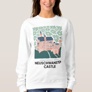 Neuschwanstein Castle Germany travel floral art Sweatshirt