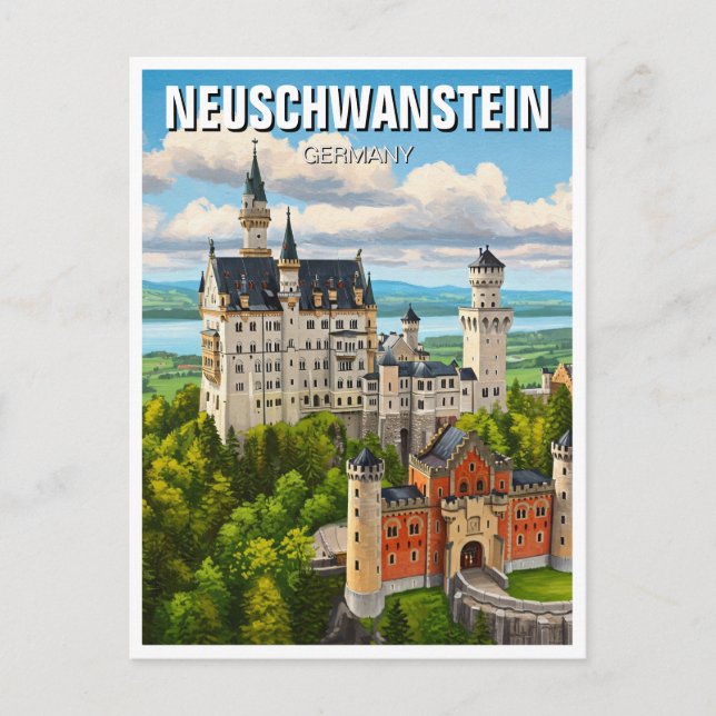 Neuschwanstein Castle Germany Travel Postcard (Front)