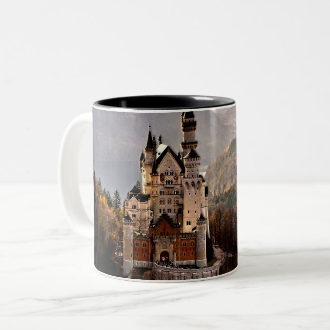 Neuschwanstein Castle Germany Two-Tone Coffee Mug (Front Left)