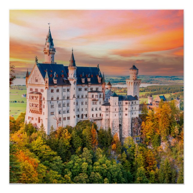 Neuschwanstein castle in Bavaria  Poster (Front)