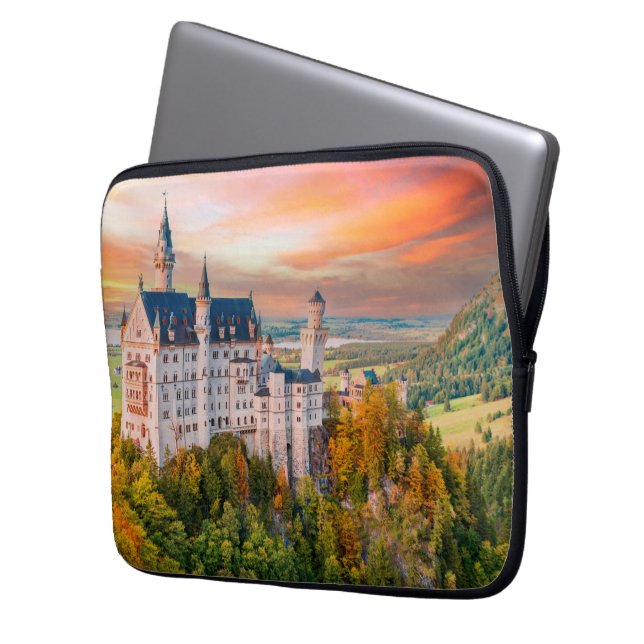 Neuschwanstein castle laptop sleeve (Front Left)