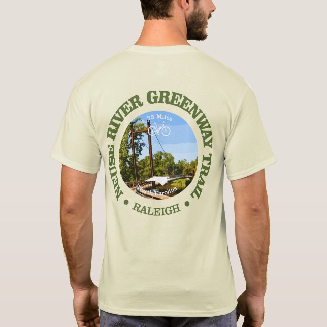 Neuse River Greenway Trail (cycling c) T-Shirt (Back)
