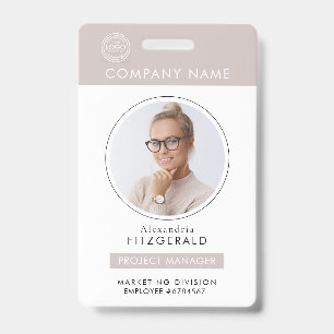 Neuteral Employee Photo ID Company Security Badge