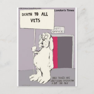 Neutered Dog Fights Back Funny Gifts & Tees Postcard
