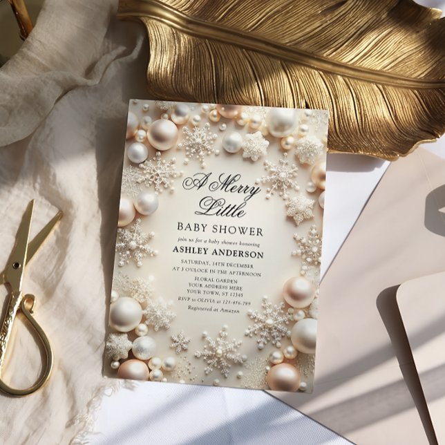 Neutral A Merry Little Baby Shower Invitation (Creator Uploaded)
