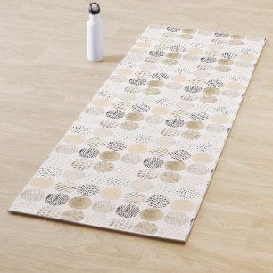 Neutral Abstract Circle Pattern 2 Yoga Mat