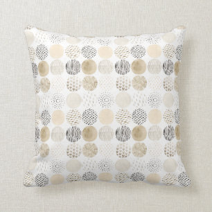Neutral Abstract Circle Pattern Cushion