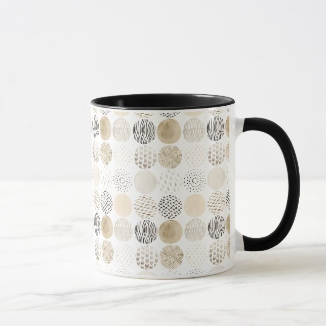 Neutral Abstract Circle Pattern Mug (Right)