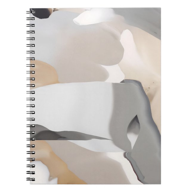 Neutral Abstract Fluid Marble Design Notebook (Front)