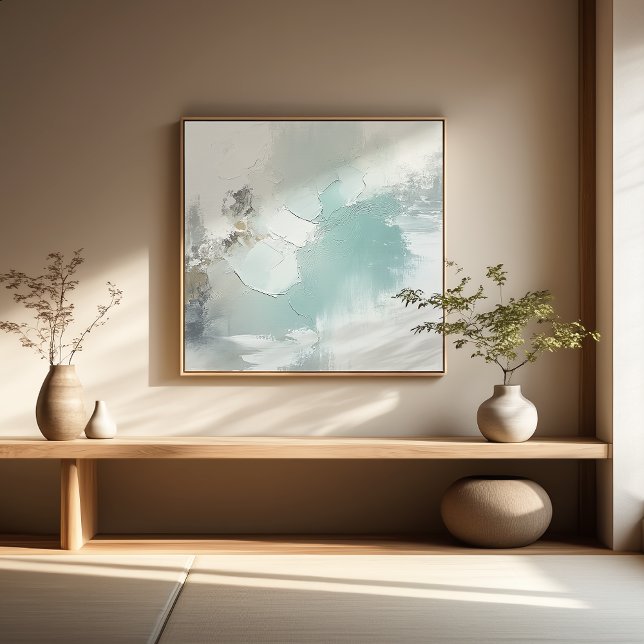 Neutral Abstract Green Beige Minimalist Wall Art (Creator Uploaded)