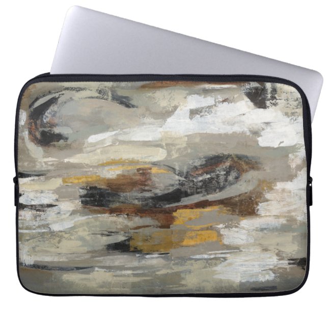 Neutral Abstract Grey Print | Silvia Vassileva Laptop Sleeve (Front)