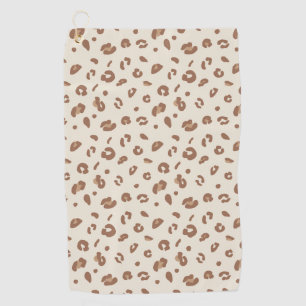 Neutral Abstract Leopard Print Pattern   Modern An Golf Towel