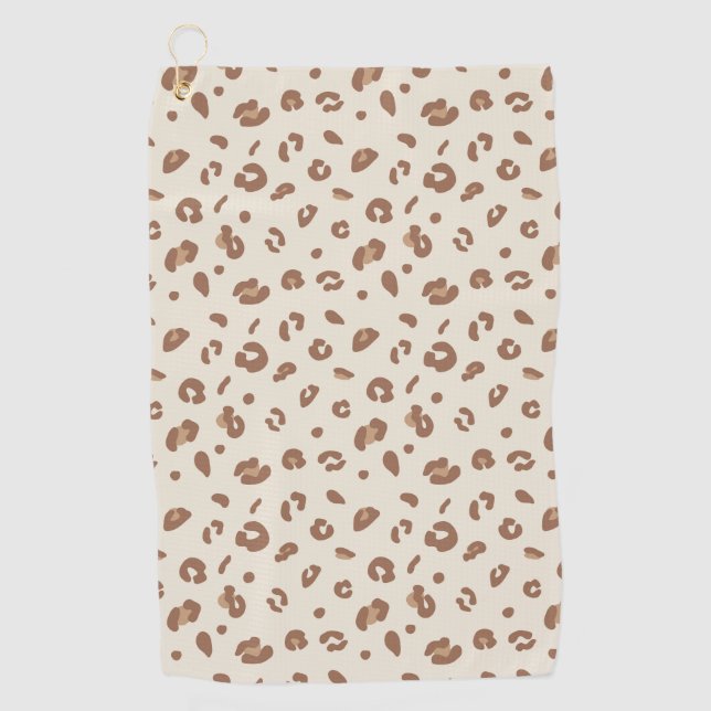 Neutral Abstract Leopard Print Pattern | Modern An Golf Towel (Front)