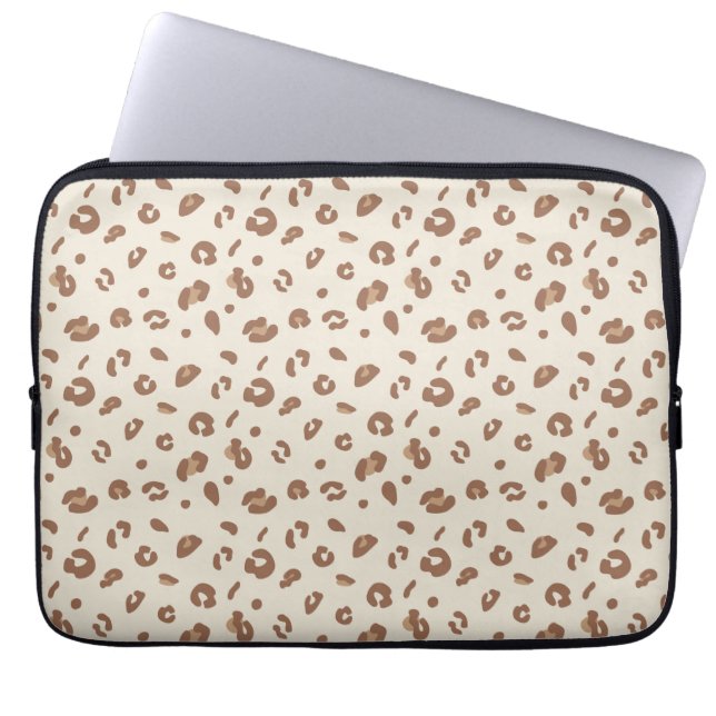 Neutral Abstract Leopard Print Pattern | Modern An Laptop Sleeve (Front)