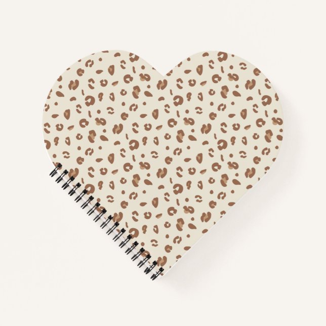 Neutral Abstract Leopard Print Pattern | Modern An Notebook (Front)