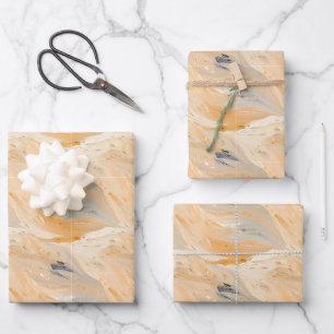 Neutral Abstract Paint Wrapping Paper Sheet