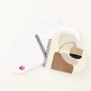 Neutral Abstract Shapes   Minimal Modern Fine Art  Notebook