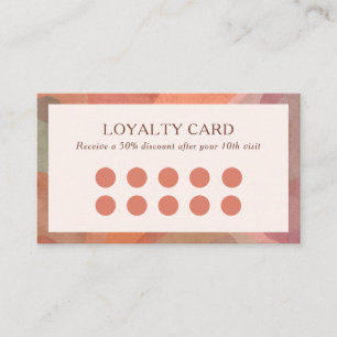 Neutral Abstract Watercolor Modern Loyalty Card