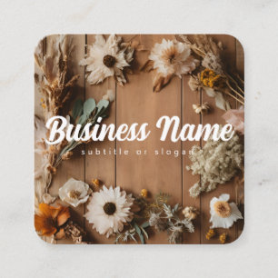 Neutral Aesthetic Dried Floral Business Card