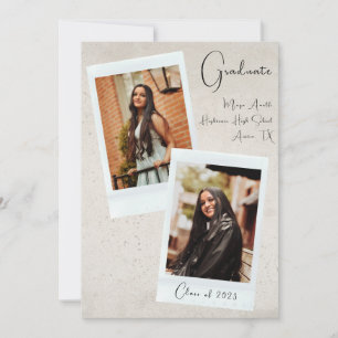 Neutral Aesthetic Photo Graduation Announcement