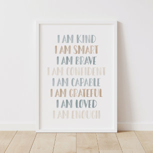 Neutral Affirmations for Kids Nursery Decor
