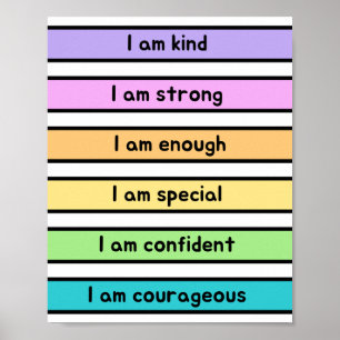 Neutral Affirmations for Kids Nursery Poster