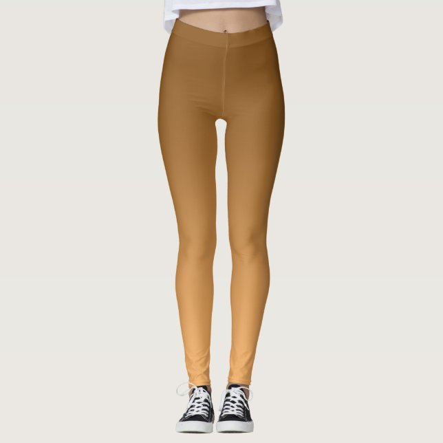 Neutral and Plain Gradient Golden Leggings (Front)
