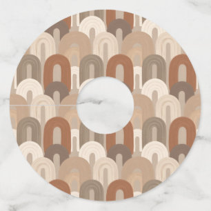 Neutral Arch Abstract Pattern Wine Glass Tag
