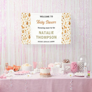 Neutral Baby Boy Shower Cute Safari Animal Banner