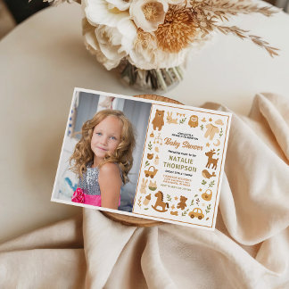 Neutral Baby Boy Shower | Cute Safari Animal Invitation