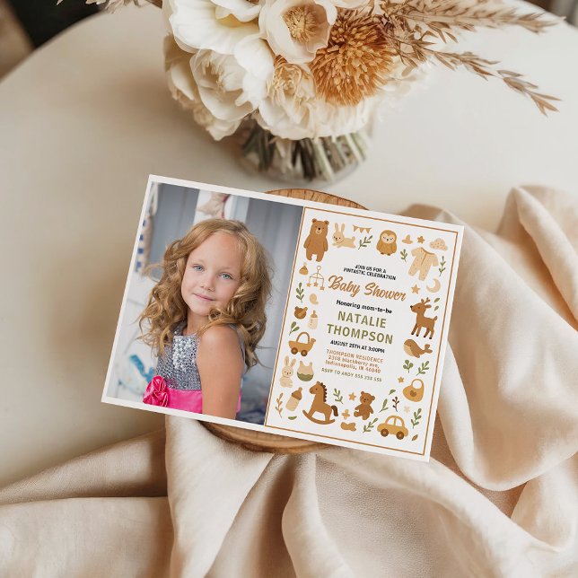 Neutral Baby Boy Shower | Cute Safari Animal Invitation (Neutral Baby Boy Shower | Cute Safari Animal Invitation
)