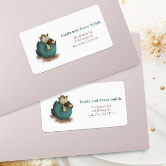 Neutral Baby Dinosaur in Egg Adorable Baby Shower Label